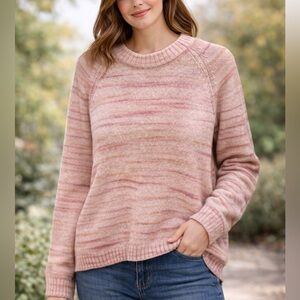 J. Crew Women’s Size Large Variegated Pink Pullover Sweater